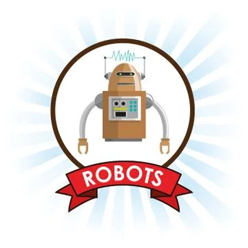 Robots technology science future banner Stock Illustration
