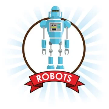 Robots technology science future banner Stock Illustration