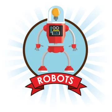 Robots technology science future banner Stock Illustration