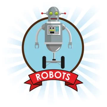 Robots technology science future banner Stock Illustration