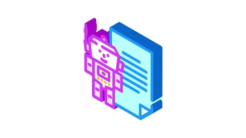 Robots txt seo isometric icon animation Stock Footage 327287329