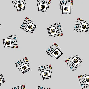 Robots txt seo vector seamless pattern Illustrazione stock