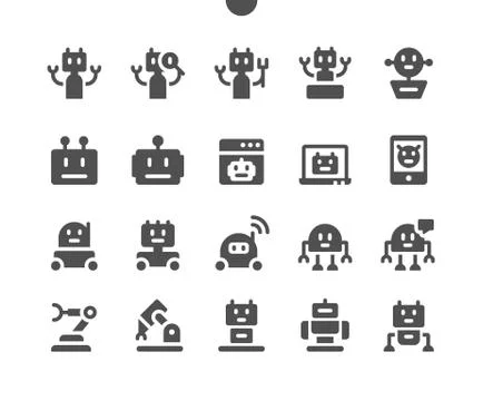 Robots UI Pixel Perfect Well-crafted Vector Stockillustratie