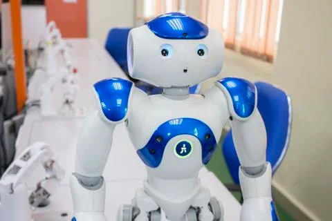 Robots used for learning inside the robotic laboratory in MJIIT. Stock Photos