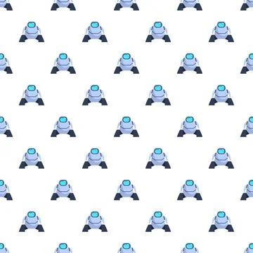 Robots walking seamless pattern background for innovation technology Illustrazione stock