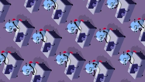 Robots working in office as employees 9 x 16 vertical 库存影片 221109759