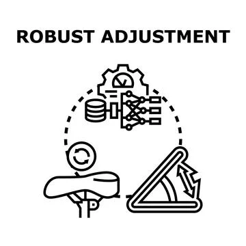 Robust adjustment process optimizing data management and settings Stock Illustration