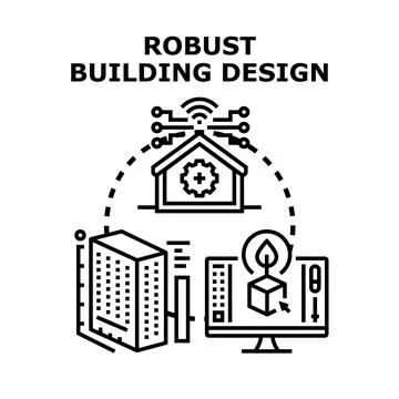 Robust building design concept for modern construction Stock Illustration