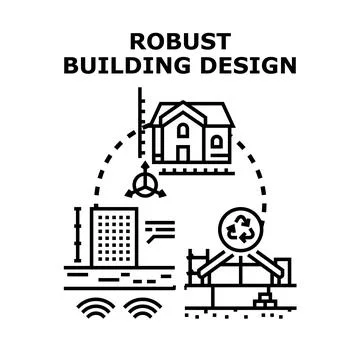 Robust building design process concepts illustration Ilustración de archivo