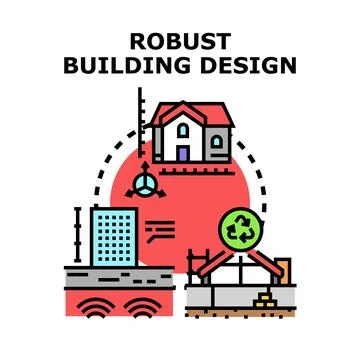 Robust building design process concepts illustration Ilustración de archivo