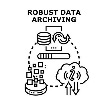Robust data archiving cloud computing system Stock Illustration