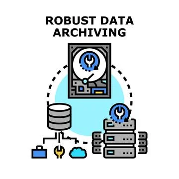 Robust data archiving concept for digital storage solutions 스톡 일러스트