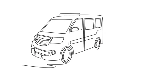 Robust emergency transport van with a streamlined roof and front grille Video stock 330121126