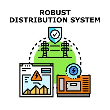 Robust energy distribution system ensuring reliable power supply Stock Illustration