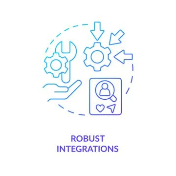 Robust integrations blue gradient concept icon Stock Illustration