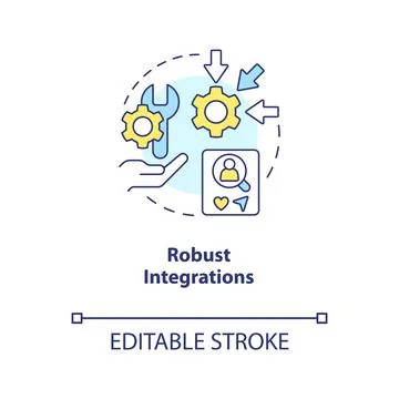 Robust integrations concept icon Stock Illustration