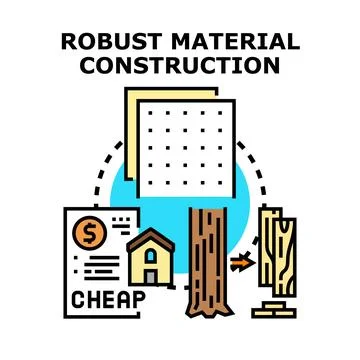 Robust material construction using affordable building resources Stock Illustration