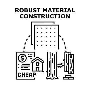 Robust material construction using affordable building resources Stock Illustration
