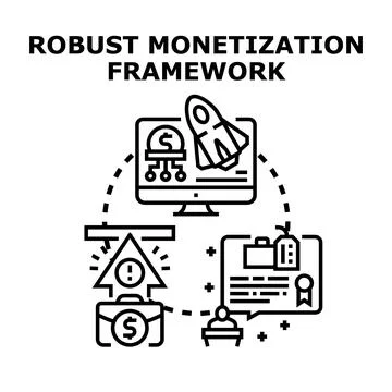 Robust monetization framework vector illustration for business success イラスト素材