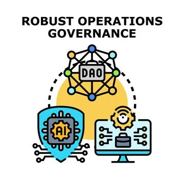 Robust operations governance with ai and dao concepts Stock Illustration