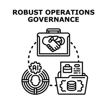 Robust operations governance process implementing artificial intelligence Stock Illustration