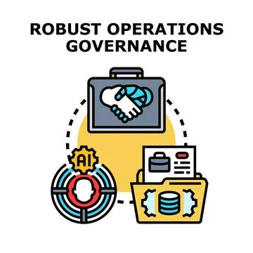 Robust operations governance process implementing artificial intelligence Stock Illustration