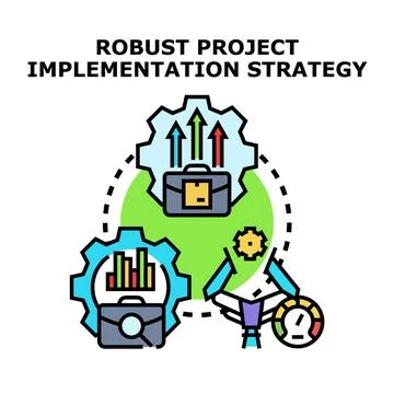 Robust project implementation strategy implementing business plan Stockillustratie