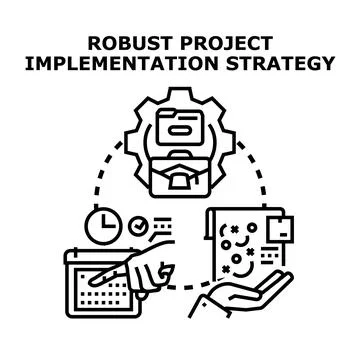 Robust project implementation strategy planning success concept Stock Illustration