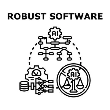 Robust software development guaranteeing ai fairness and ethical algorithms Stock Illustration