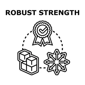 Robust strength concept with quality, stability, and distribution Illustrazione stock