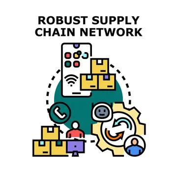 Robust supply chain network management concept illustration イラスト素材