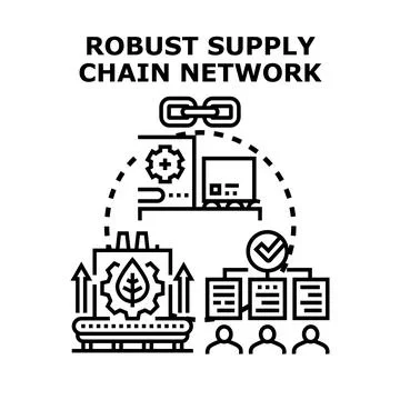 Robust supply chain network optimizing business operations Stock Illustration
