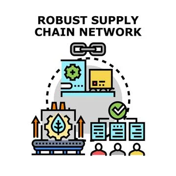Robust supply chain network optimizing business operations Stock Illustration