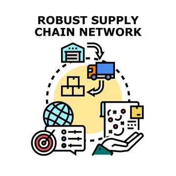 Robust supply chain network planning and management concept Stock Illustration