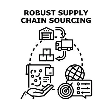 Robust supply chain sourcing concept illustration Illustrazione stock