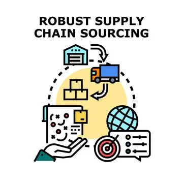 Robust supply chain sourcing concept illustration Stock Illustration