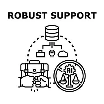 Robust support concept for human controlled business Stock Illustration