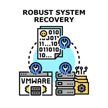 Robust system recovery and data restoration concept Illustrazione stock