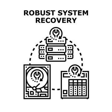 Robust system recovery and data restoration process Stockillustratie