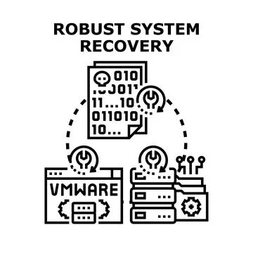 Robust system recovery and data restoration concept Stock Illustration