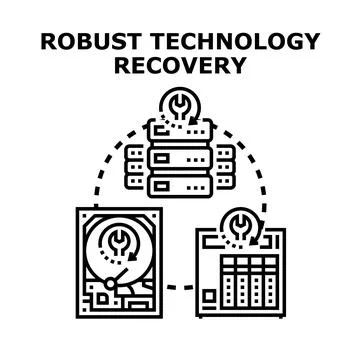 Robust technology recovery protecting data and system Stock Illustration