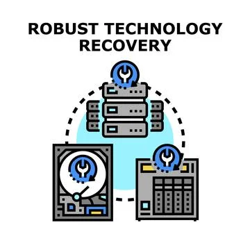 Robust technology recovery protecting data and system Stock Illustration
