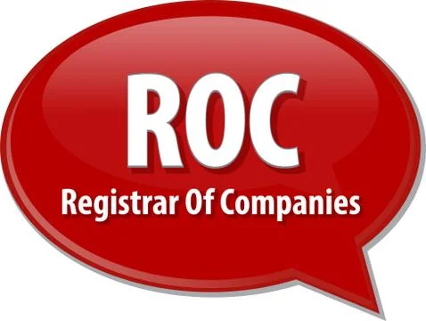 ROC acronym word speech bubble illustration Stock Illustration