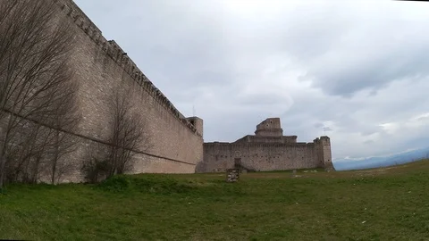 The Rocca Maggiore  of Assisi Video stock 87928897