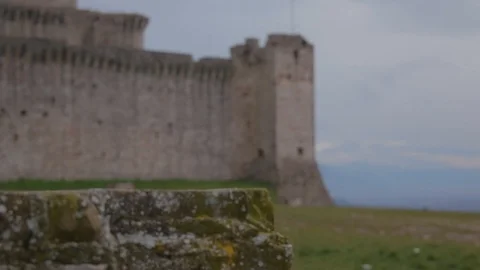 The Rocca Maggiore of Assisi rack focus Video stock 87928905