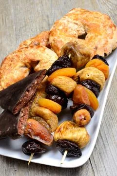 Roccoco and dried fruit Stock-Fotos