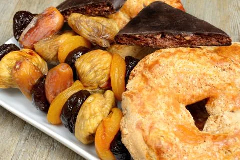 Roccoco and dried fruit Stock Photos
