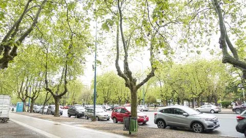 Rocha square in Mar del Plata town Stock Photos