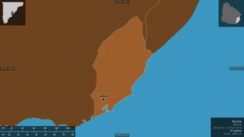 Rocha, Uruguay. Patterned solids with lakes and rivers Ilustração Stock