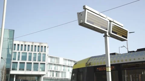 Rochdale Tram Station with Number One Riverside Video stock 151829341